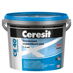 Шов кольоровий водостійкий еластичний Ceresit CE 40 Aquastatic 1-6 мм, 5 кг, білий 01