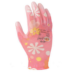Перчатки Doloni трикотажные с полиуретановым покрытием, неполный облив, розовые, размер 8, (4548)